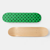 Green und Black Polka Dots Skateboard (Horizontal)