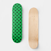 Green und Black Polka Dots Skateboard (Vorderseite)