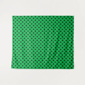 Green und Black Polka Dots Wandteppich (Vorderseite (Horizontal))