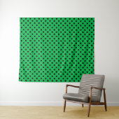 Green und Black Polka Dots Wandteppich (Beispiel (Horizontal))