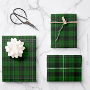 Green und Black Scottish Clan MacLean Tartan Case- Geschenkpapier Set