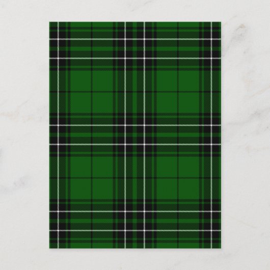 Green und Black Scottish Clan MacLean Tartan Postkarte (Vorderseite)