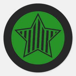 Green und Black Star Round Aufkleber