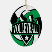 Green und Black 🏐 Volleyball-Logo Keramik Ornament (Rechts)