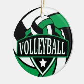 Green und Black 🏐 Volleyball-Logo Keramik Ornament (Links)