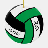 Green und Black 🏐 Volleyball-Logo Keramik Ornament (Hinten)