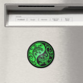 Green und Black Yin Yang Geckos Magnet (In Situ (Geschirrspüler))