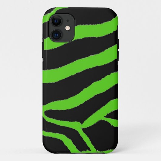 Green und Black Zebra Fur Print Case-Mate iPhone Hülle (Rückseite)