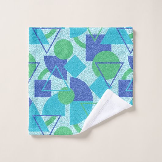 Green und Blue Abstract Design Badhandtuch Set (Waschlappen)