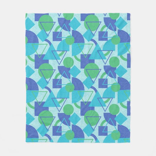Green und Blue Bauhaus Style Fleecedecke (Vorderseite)