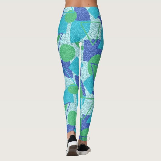 Green und Blue Bauhaus Style Leggings (Rückseite)