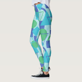 Green und Blue Bauhaus Style Leggings