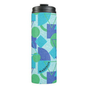 Green und Blue Bauhaus Style Thermosbecher