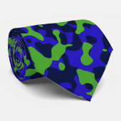 Green und Blue Bold Camouflage Krawatte (Gerollt)
