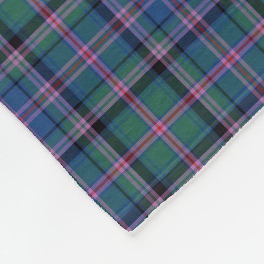 Green und Blue Clan Cooper Scottish Tartan Fleecedecke (Ecke)