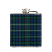Green und Blue Clan Forbes Tartan Monogram Flachmann (Rückseite)