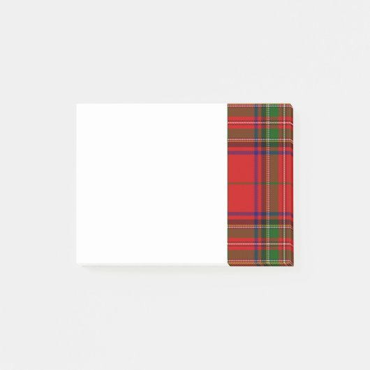 Green und Blue Clan Stewart Tartan Post-it Klebezettel (Vorderseite)