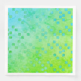 Green und Blue Contemporary Polka Dots Muster Serviette