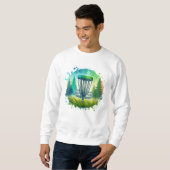 Green und Blue Disk Golf Themed Sweatshirt (Vorne ganz)