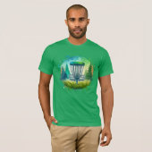 Green und Blue Disk Golf Themed T-Shirt (Vorne ganz)