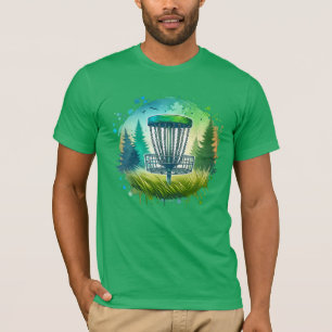 Green und Blue Disk Golf Themed T-Shirt
