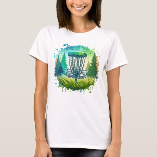 Green und Blue Disk Golf Themed T-Shirt (Vorderseite)