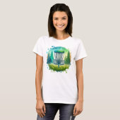 Green und Blue Disk Golf Themed T-Shirt (Vorne ganz)