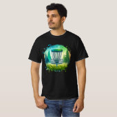 Green und Blue Disk Golf Themed T-Shirt (Vorne ganz)