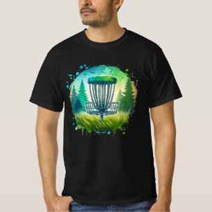 Green und Blue Disk Golf Themed T-Shirt