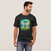 Green und Blue Disk Golf Themed T-Shirt (Vorne ganz)