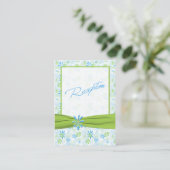 Green und Blue Floral Enclosure Card Begleitkarte (Stehend Vorderseite)