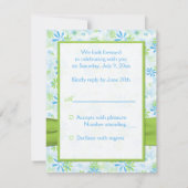 Green und Blue Floral Repcard Einladung (Rückseite)