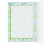 Green und Blue Floral Tischnummer Card (Innen (Links))