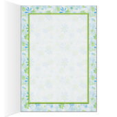 Green und Blue Floral Tischnummer Card (Innen (Rechts))