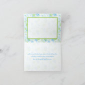Green und Blue Floral Vielen Dank Note Card Dankeskarte (Innenseite)