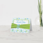 Green und Blue Floral Vielen Dank Note Card Dankeskarte (Vorderseite)
