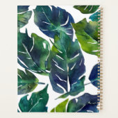 Green und Blue Foliage Philodendron Mit Monogramm Planer (Rückseite)