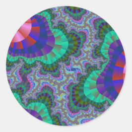 Green und Blue Gear Runder Aufkleber