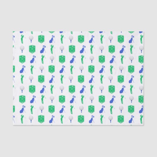 Green und Blue Golf Icons Seidenpapier (Vorderseite)