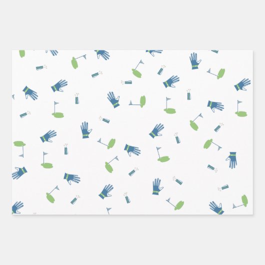 Green und Blue Golf Theme Geschenkpapier Set (Vorderseite 2)