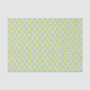 Green und Blue Ikat Diamonds Pattern Seidenpapier
