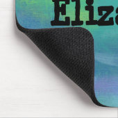 Green und Blue Impressionist Abstrakt Personalisie Mousepad (Ecke)