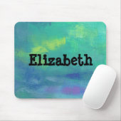 Green und Blue Impressionist Abstrakt Personalisie Mousepad (Mit Mouse)