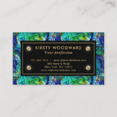 Green und Blue Jewel Tone Mosaikglas Muster Visitenkarte (Rückseite)