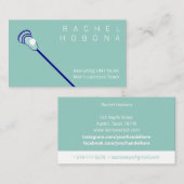 Green und Blue Lacrosse Business Card Visitenkarte (Vorne/Hinten)