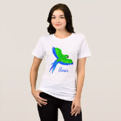Green und Blue Macaw im Flug Tri-Blend Shirt (Vorderseite voll)