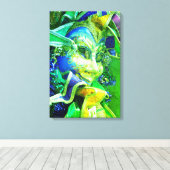 Green und Blue Mardi Gras Mask Leinwanddruck (Insitu (Holzboden))