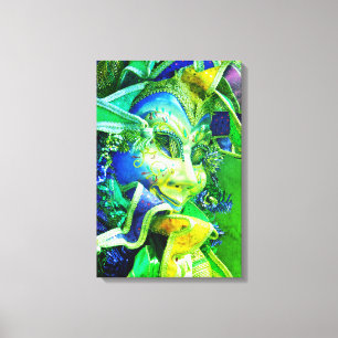 Green und Blue Mardi Gras Mask Leinwanddruck