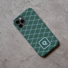 Green und Blue Mit Monogramm Art Deco Diamanten Case-Mate iPhone 14 Pro Hülle
