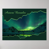 Green und Blue Northern Lights Ripped Frame Foto Poster (Vorne)